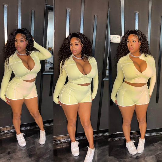 Athletics Short Set ( Lime)